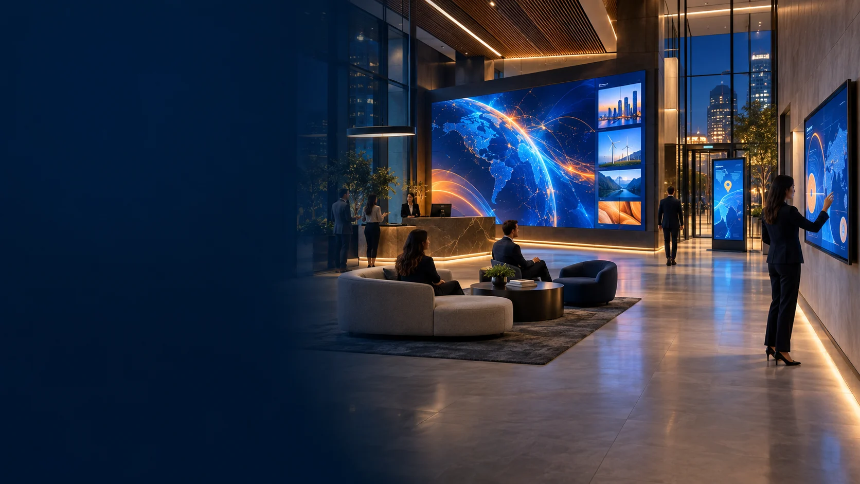 Connected digital signage network