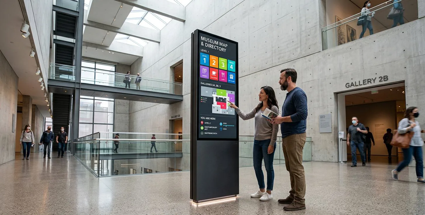 Museum wayfinding totem